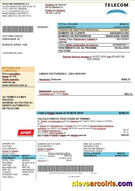 Argentina telecom bill
